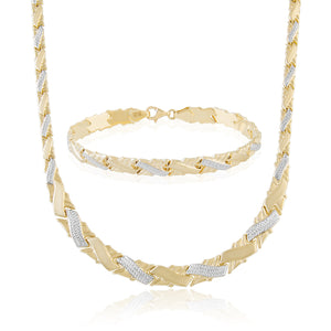 14kt Two-Tone Matching Necklace and Bracelet