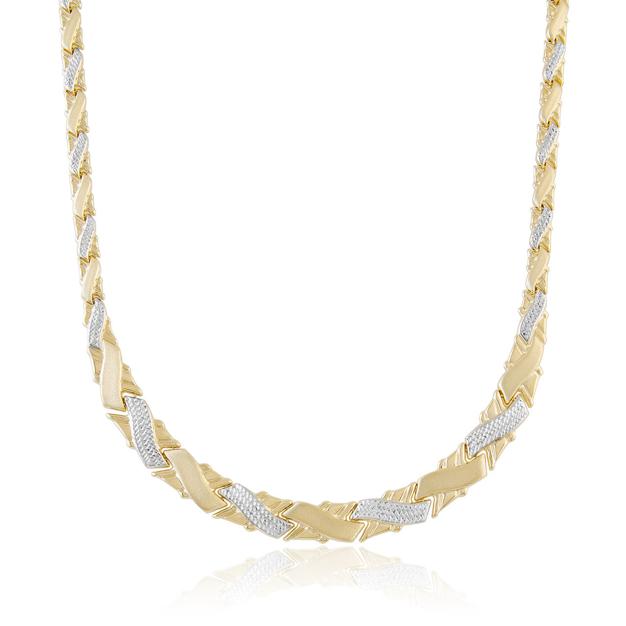 14kt Two-Tone Matching Necklace and Bracelet