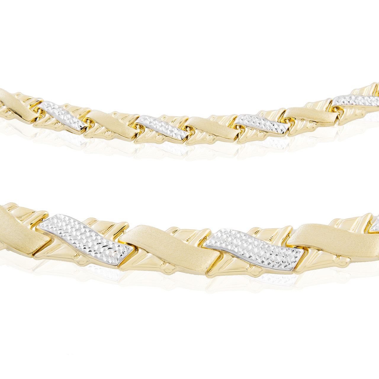 14kt Two-Tone Matching Necklace and Bracelet