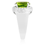 14K White Gold 1.35ct Peridot and Diamond Engagement Ring