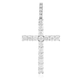 14k White Gold 7ct Diamond Cross Pendant