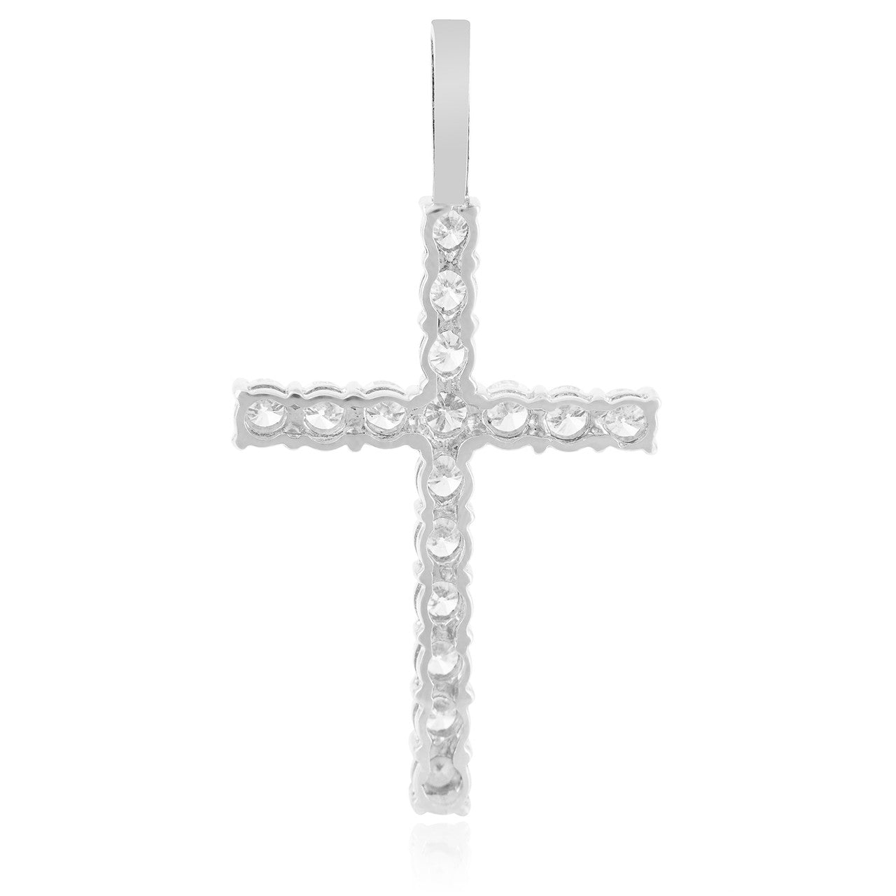 14k White Gold 7ct Diamond Cross Pendant