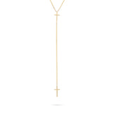 14k Yellow Gold 0.11ct Micro Cross Necklace