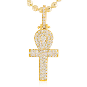 14k Yellow Gold 1.9ct Micro Ankh Pendant