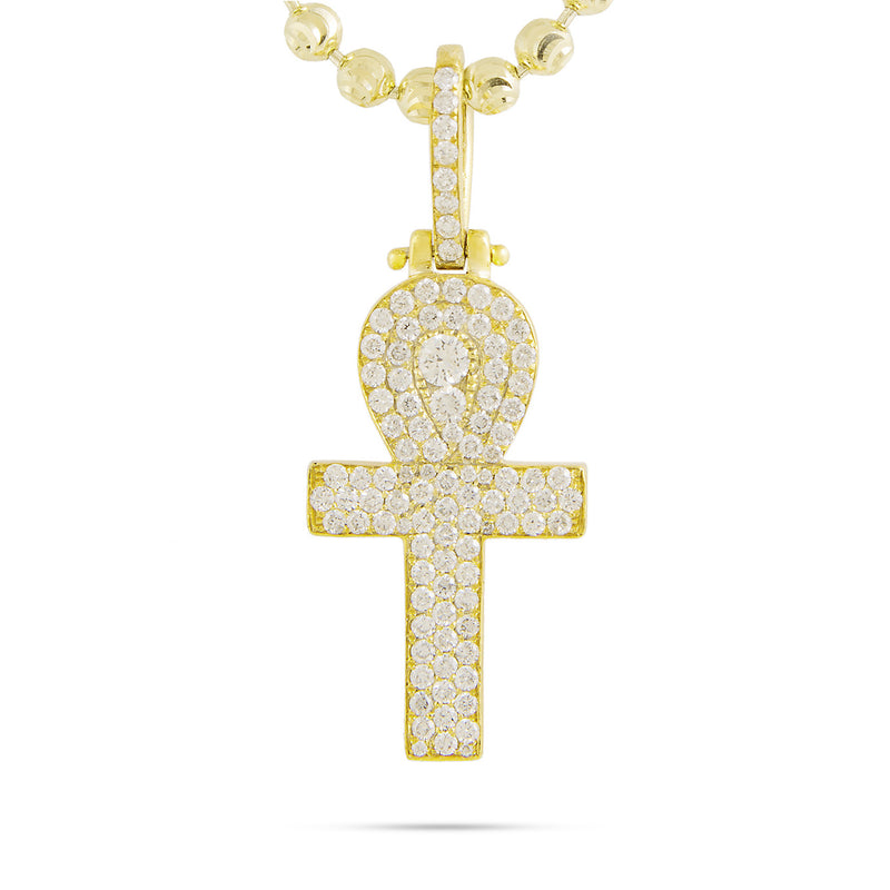 14k Yellow Gold 1.9ct Micro Ankh Pendant