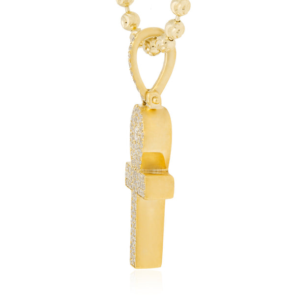 14k Yellow Gold 1.9ct Micro Ankh Pendant