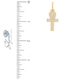 14k Yellow Gold 1.9ct Micro Ankh Pendant