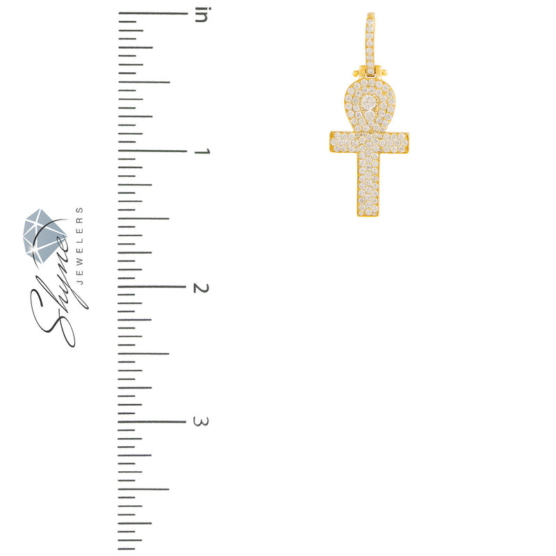 14k Yellow Gold 1.9ct Micro Ankh Pendant