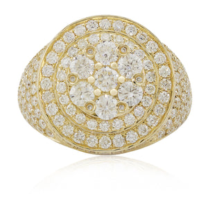 14K Yellow Gold 4.10ct Bilevel Diamond Circle Ring