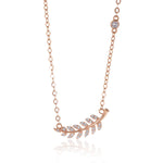 14K Rose Gold 0.20ct Diamond Leaf Necklace
