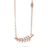 14K Rose Gold 0.20ct Diamond Leaf Necklace