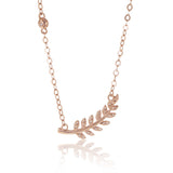 14K Rose Gold 0.20ct Diamond Leaf Necklace