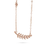 14K Rose Gold 0.20ct Diamond Leaf Necklace