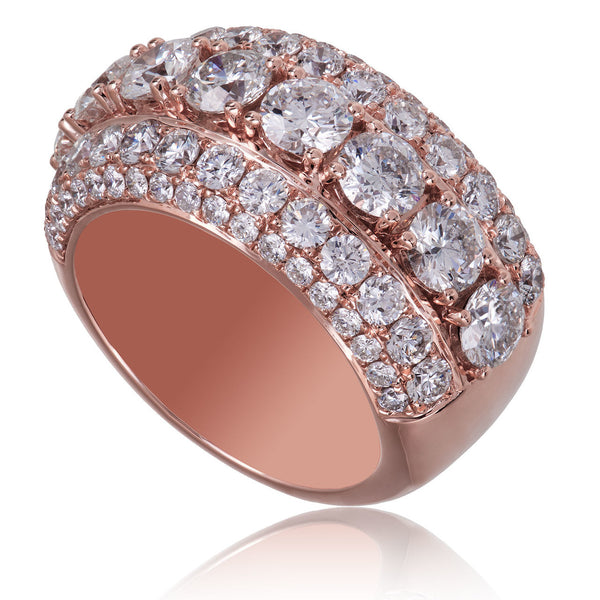 14K Rose Gold 6.78ct Diamond Half Eternity Ring