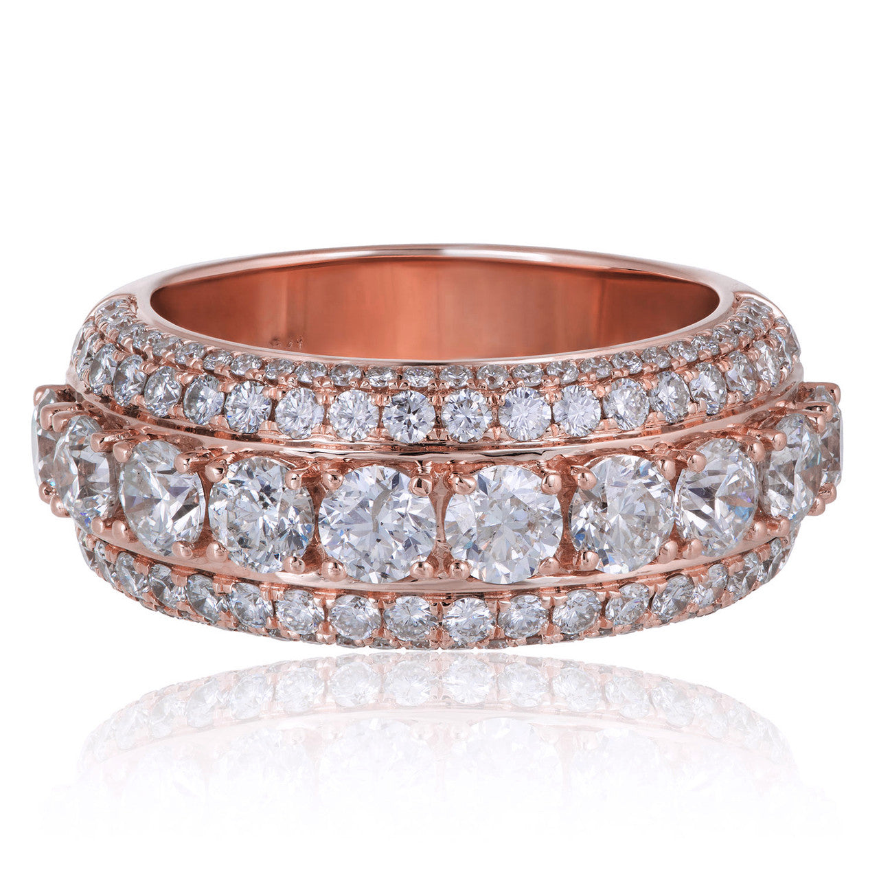 14K Rose Gold 6.78ct Diamond Half Eternity Ring