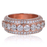 14K Rose Gold 6.78ct Diamond Half Eternity Ring