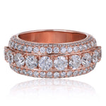 14K Rose Gold 6.78ct Diamond Half Eternity Ring