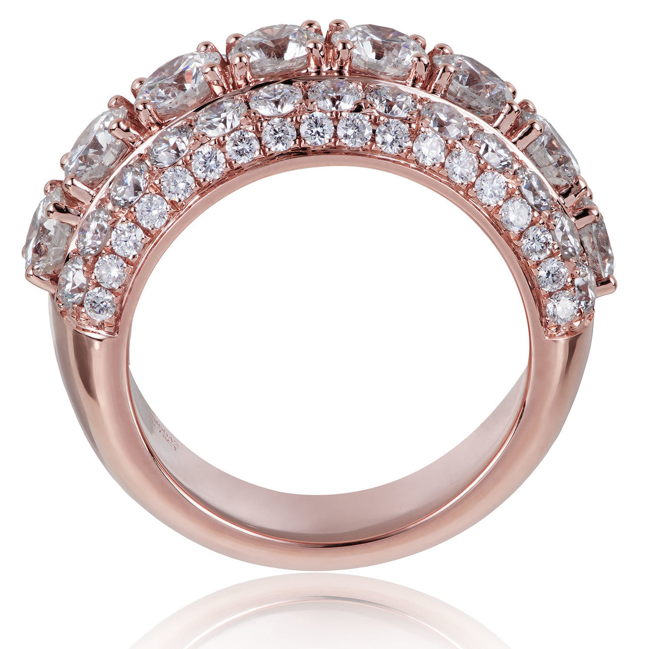 14K Rose Gold 6.78ct Diamond Half Eternity Ring