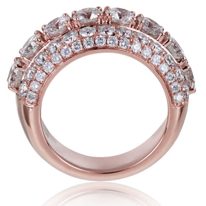 14K Rose Gold 6.78ct Diamond Half Eternity Ring