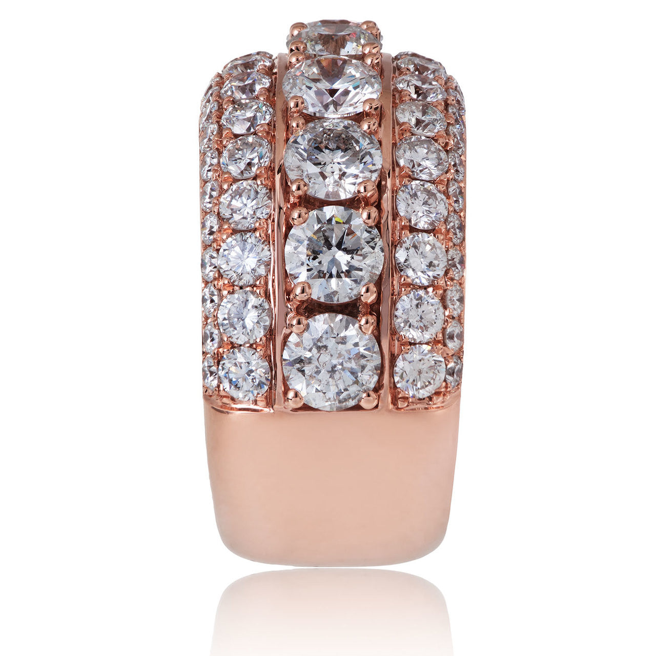 14K Rose Gold 6.78ct Diamond Half Eternity Ring