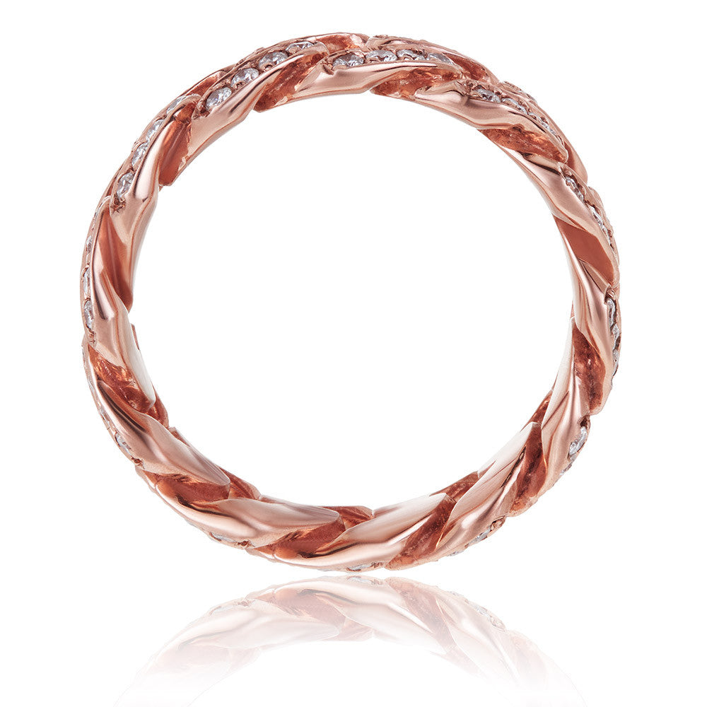 10k Rose Gold 5mm Diamond Cuban Ring