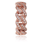 10k Rose Gold 5mm Diamond Cuban Ring