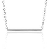14k White Gold Bar Necklace