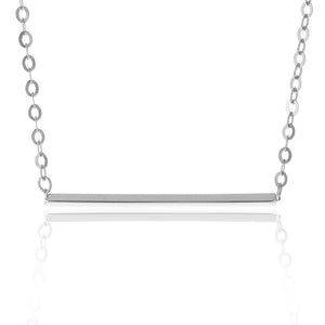 14k White Gold Bar Necklace