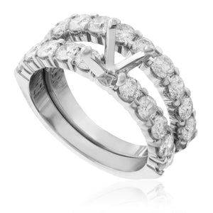 14K White Gold 2.00ct Engagement Ring Setting