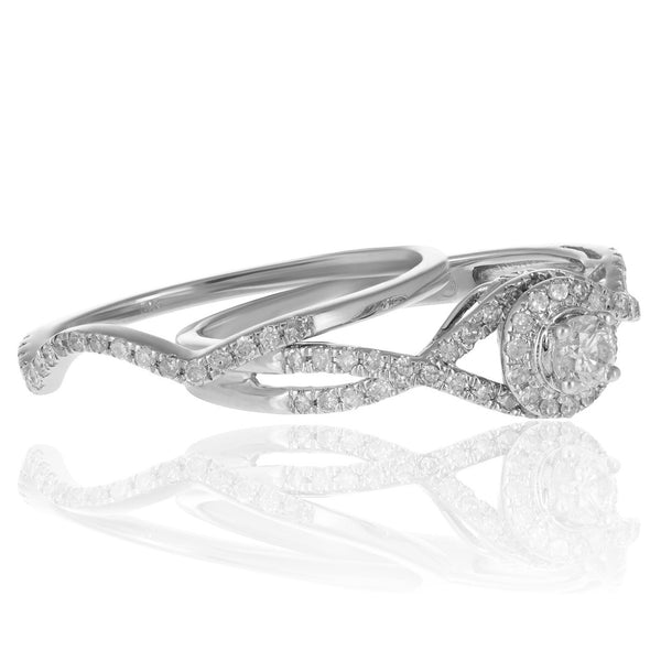 14k White Gold 0.50ct Diamond Engagement Ring Set