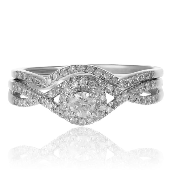 14k White Gold 0.50ct Diamond Engagement Ring Set