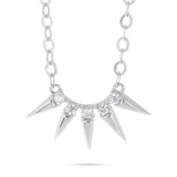 14K Yellow Gold Diamond 0.10ct Spike Design Necklace