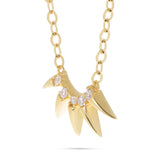14K Yellow Gold Diamond 0.10ct Spike Design Necklace