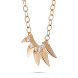 14K Yellow Gold Diamond 0.10ct Spike Design Necklace