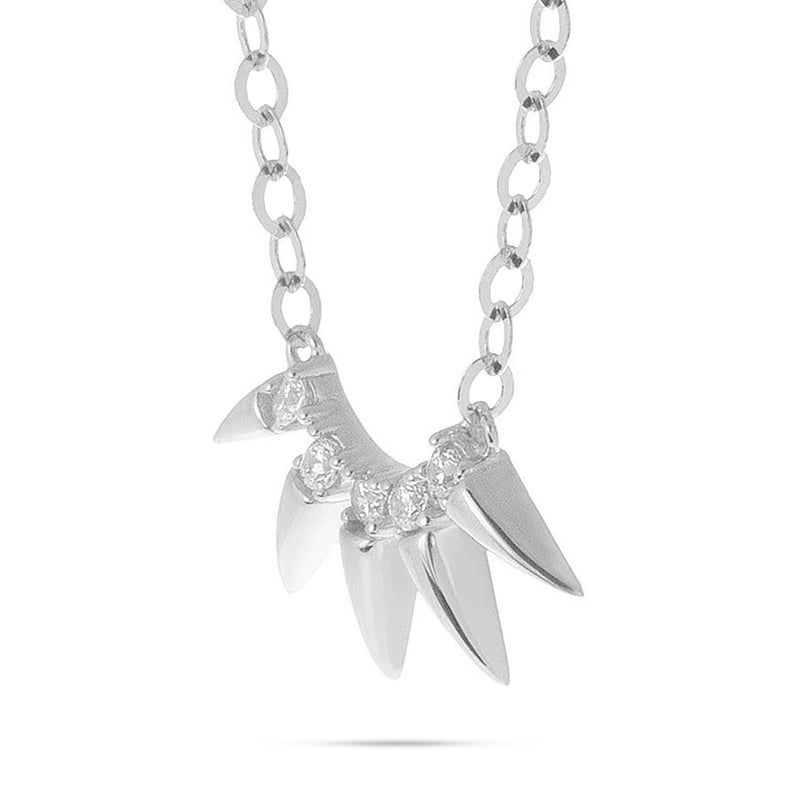 14K Yellow Gold Diamond 0.10ct Spike Design Necklace