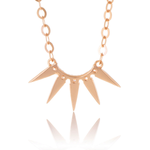 14K Yellow Gold Diamond 0.10ct Spike Design Necklace
