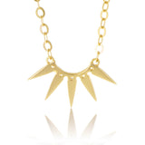 14K Yellow Gold Diamond 0.10ct Spike Design Necklace
