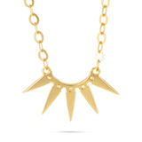 14K Yellow Gold Diamond 0.10ct Spike Design Necklace