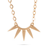 14K Yellow Gold Diamond 0.10ct Spike Design Necklace