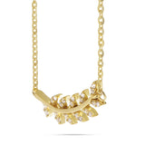 14k Yellow Gold Diamond Leaf Necklace