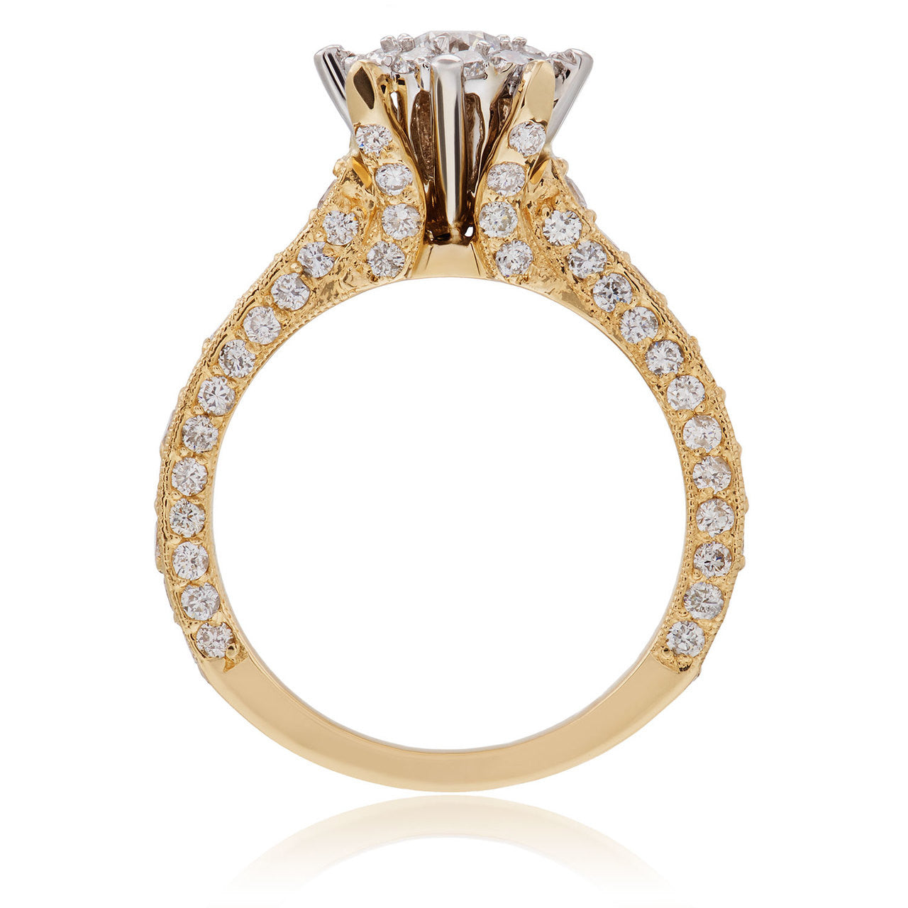 14K Yellow Gold 1.82ct Diamond Engagement Ring