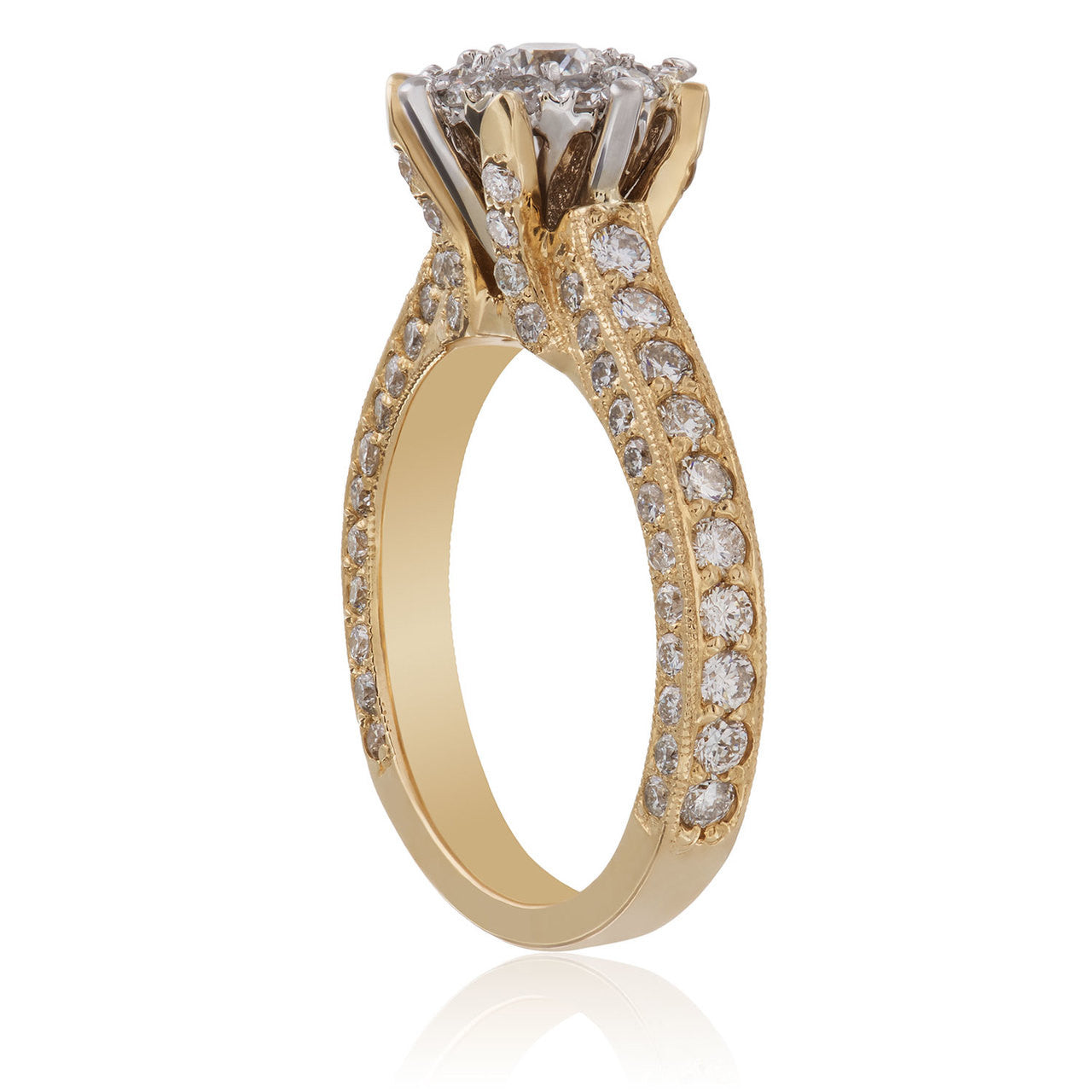 14K Yellow Gold 1.82ct Diamond Engagement Ring