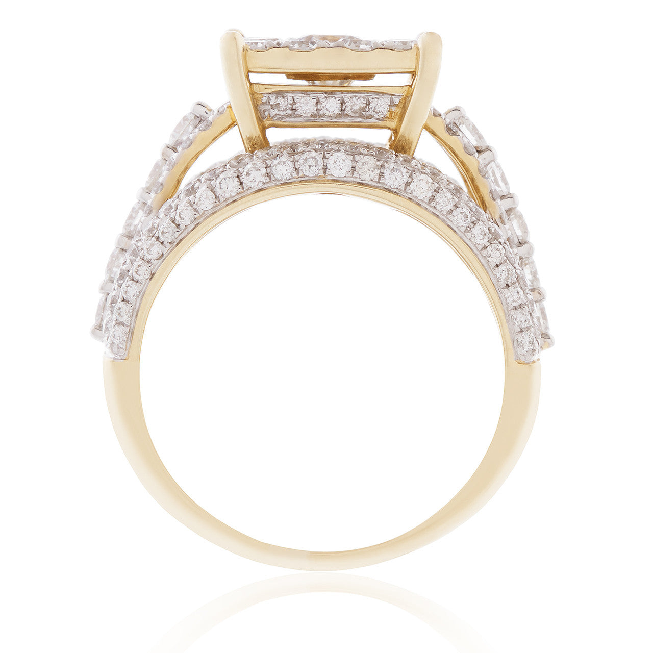 14K Yellow Gold 2.75ct Diamond Engagement Ring