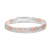 10K 8.5mm Two-Tone Diamond Cuban Bracelet