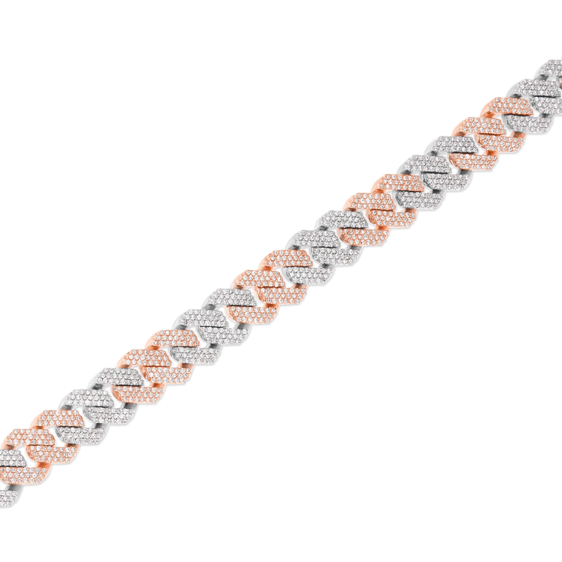 10K 8.5mm Two-Tone Diamond Cuban Bracelet