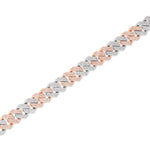 10K 8.5mm Two-Tone Diamond Cuban Bracelet