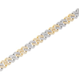 10K 8.5mm Two-Tone Diamond Cuban Bracelet