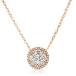 18kt 0.69ct Diamond Halo Cluster Circle Pendant