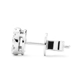 18k White Gold Diamond Stud Earrings .68ct