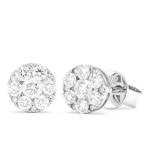 18k White Gold Diamond Stud Earrings .68ct